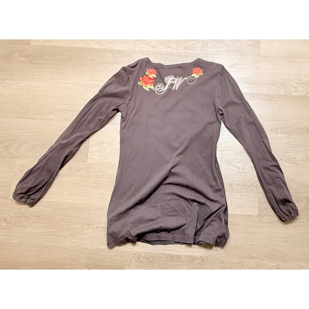 Johnny Was JWLA Rare "Peace Revolution" Rose Embroidered Y2K Whimsygoth Top M - Picture 4 of 6